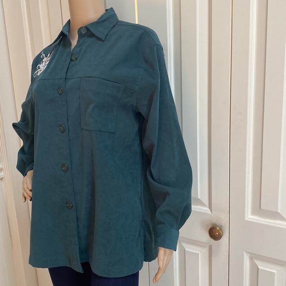Vintage Classic Elements Womens S Green Long Sleeve Button Up Shirt. - Picture 4 of 12